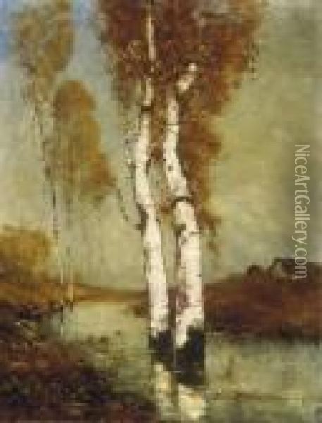 Landscape In Moorland Oil Painting - Bela Von Spanyi
