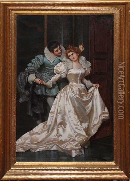 Man And Woman Dancing Oil Painting - Pio Ricci