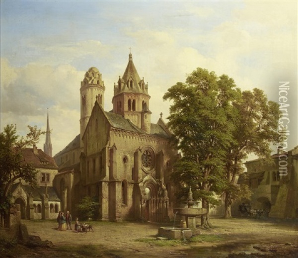 View Of A Church Oil Painting - Albert Emil Kirchner