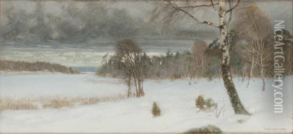 Vinterlandskap Oil Painting - Eugene Jansson