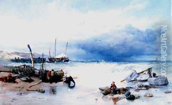 On the Coast of Brittany, 1858 Oil Painting - William Clarkson Stanfield