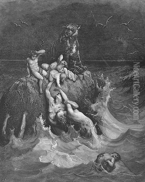 The Deluge Oil Painting - Gustave Dore