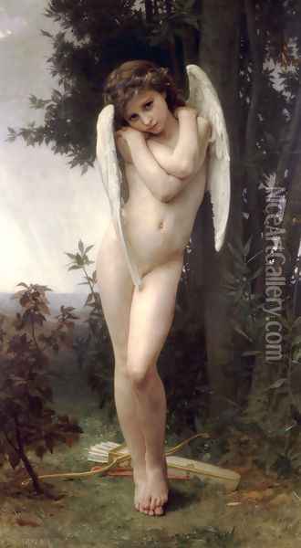 L'Amour Mouille (Wet Cupid) Oil Painting - William-Adolphe Bouguereau