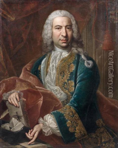Portrait D'homme A La Lettre Oil Painting - Giovanni Maria Delle Piane
