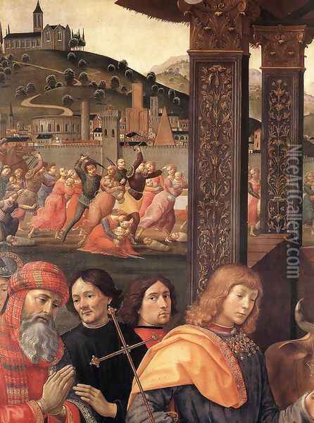 Adoration of the Magi (detail 1) 1488 Oil Painting - Domenico Ghirlandaio