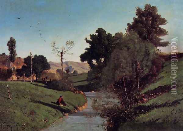 The Banks of the Aiguebrun Oil Painting - Paul-Camille Guigou