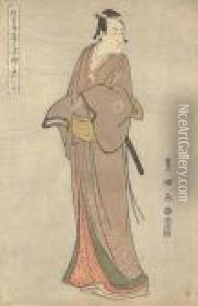 A Standing Figure Of The Actor Ichikawa Monnosuke Oil Painting - Toyokuni