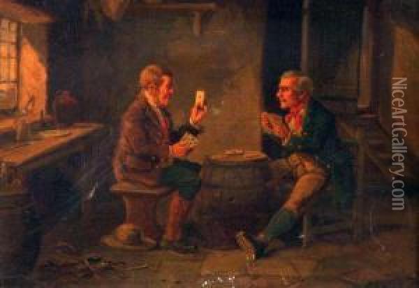 Game Of Cards Oil Painting - Alexander Austen