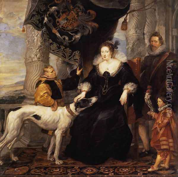 Portrait of Lady Arundel with her Train 1620 Oil Painting - Peter Paul Rubens