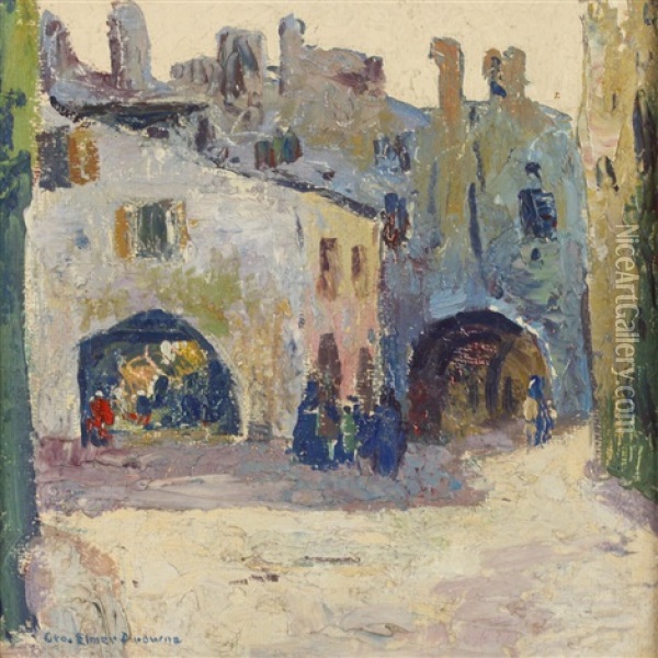 Arched Streets In Chioggia, Italy Oil Painting - George Elmer Browne