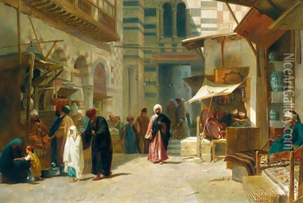 The Opium Bazaar, Cairo Oil Painting - Frederick Goodall