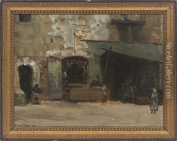 The Letter Writer, Naples Oil Painting - Bernhard Sickert