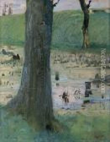 Pejzaz Z Drzewem Oil Painting - Ignacy Pinkas