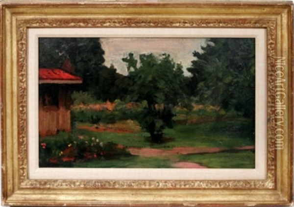 Garden Landscape Oil Painting - Thomas Anshutz