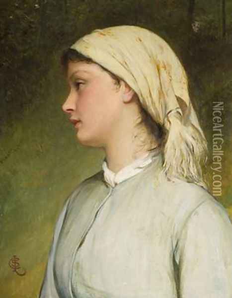 Portrait Study for Sarah Oil Painting - Charles Sillem Lidderdale