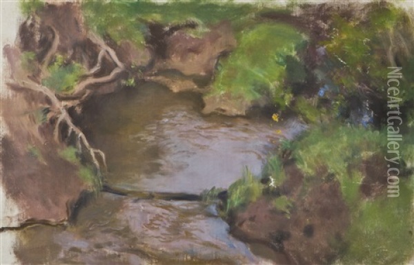Pond Oil Painting - Eero Jaernefelt