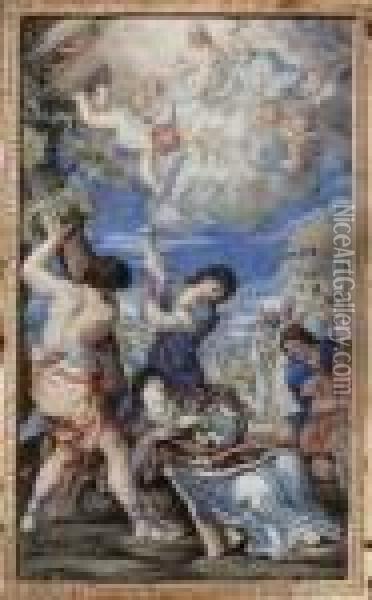 Martirio Di Santa Tecla Oil Painting - Pietro Da Cortona (Barrettini)