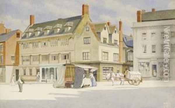 Banbury Market Place Oil Painting - Joseph Edward Southall