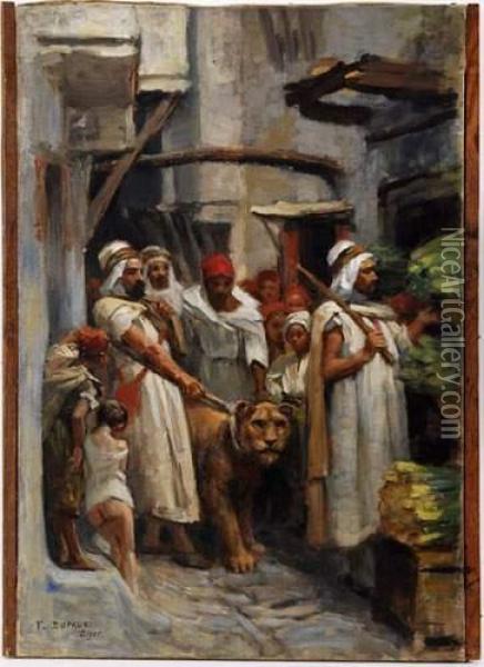 Dufaux, ,quete Pour Le Lion Marabout, Alger Oil Painting - Frederic Dufaux