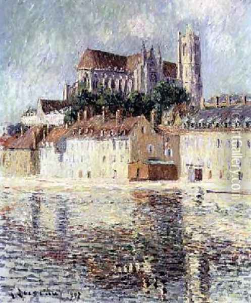Auxerre Cathedral 1907 2 Oil Painting - Gustave Loiseau