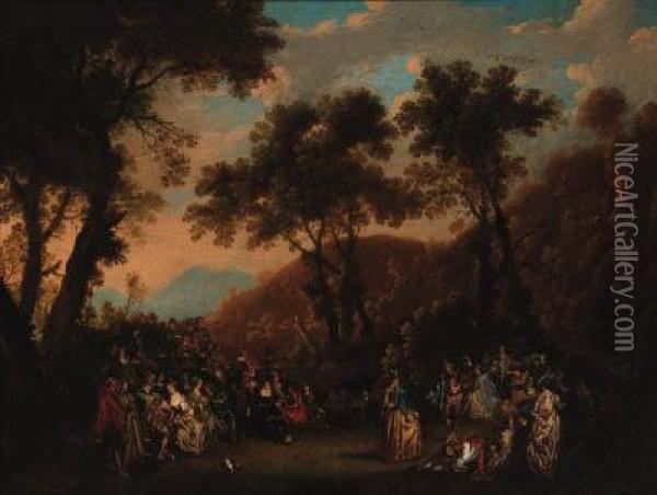 La Danse Champetre Oil Painting - Watteau, Jean Antoine