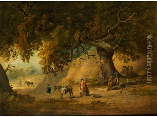 Rastende Reisende Im Wald Oil Painting - Richard Wilson
