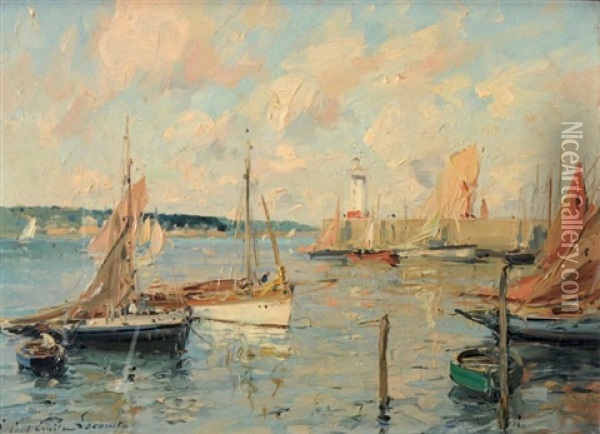 Port Et Phare Oil Painting - Paul Emile Lecomte