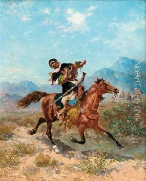 Cavalier Arabe. Oil Painting - Georges Washington