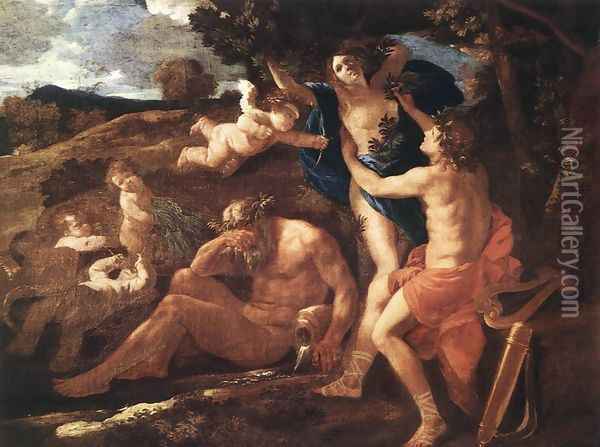 Apollo and Daphne 1625 Oil Painting - Nicolas Poussin