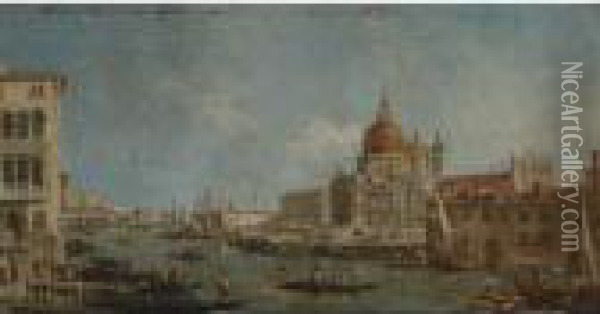 View Of Santa Maria Della Salute, Venice Oil Painting - (Giovanni Antonio Canal) Canaletto