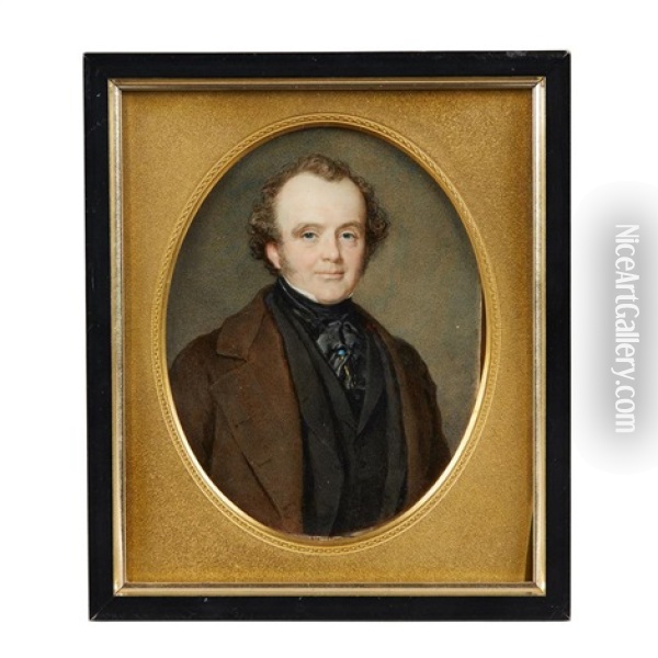 Portrait Miniature Of A Gentleman Oil Painting - Sir William Charles Ross