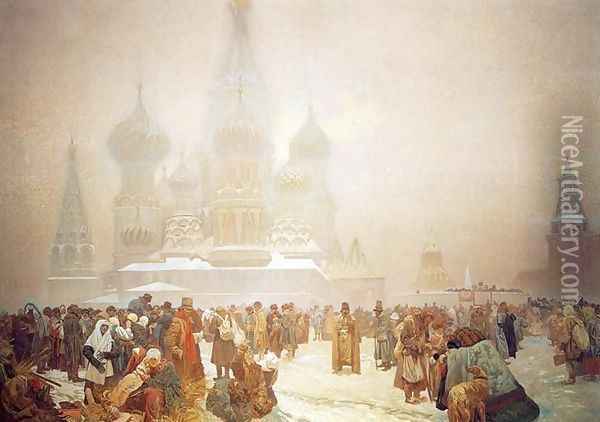 The Abolition of Serfdom in Russia, 1914 Oil Painting - Alphonse Maria Mucha
