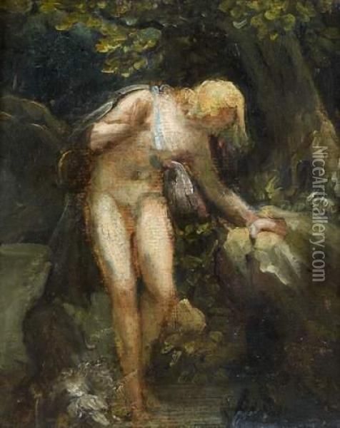 Narcisse Se Mirant Dans L'eau Oil Painting - Theodore Gericault