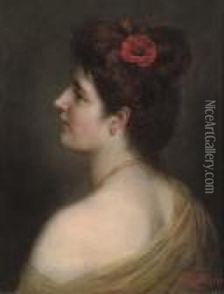 Portrait Of A Lady Oil Painting - Rudolf Epp