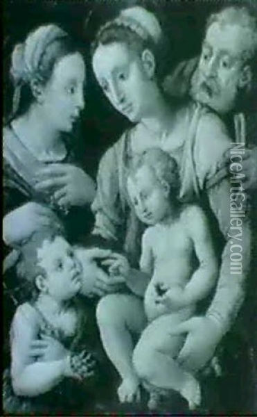 Sainte Famille Et Saint Jean-baptiste Oil Painting - Girolamo Genga