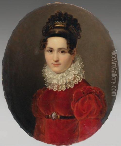 Portrait De Femme Oil Painting - Francois-Joseph Kinson