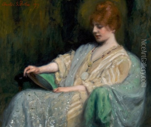 Elegante Assise (seated Elegance) Oil Painting - Charles Stuart Forbes
