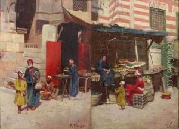 Weiss - Au Souk Oil Painting - Rudolph Weiss