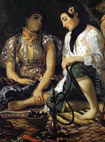 The Women of Algiers (detail) 1834 Oil Painting - Eugene Delacroix