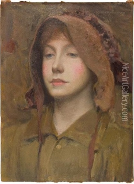 Brustbild Eines Jungen Madchens Oil Painting - Harrington Mann