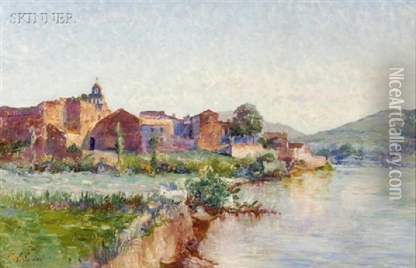 Along The River Oil Painting - Louis Gaidan