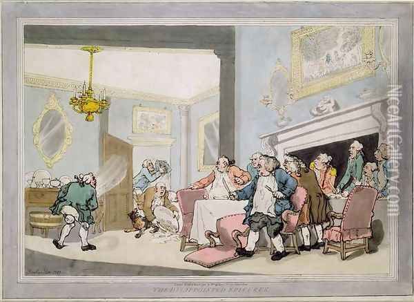 The Disappointed Epicures, pub. by William Holland, 1790 Oil Painting - Thomas Rowlandson
