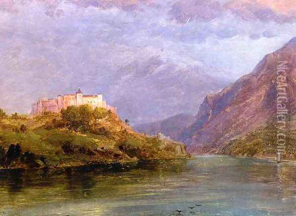 Salzburg Castle Oil Painting - Frederic Edwin Church