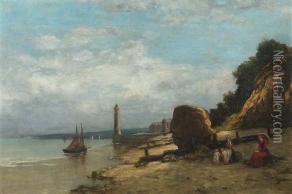 Leuchtturm An Der Bretonischen Kuste Oil Painting - Octave De Champeaux De La Boulaye