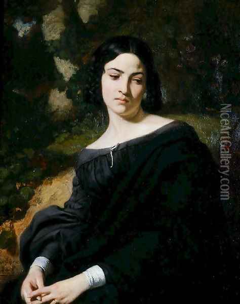 A Widow Oil Painting - Thomas Couture