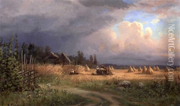 La Fenaison Oil Painting - Aleksandr Vasil'evich Gine