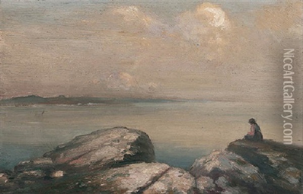 The View From The Rocks Oil Painting - George Russell
