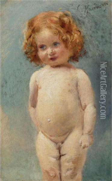 Nude Boy Oil Painting - Konstantin Egorovich Egorovich Makovsky
