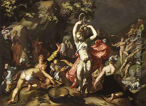 Moses Striking the Rock 1596 Oil Painting - Abraham Bloemaert