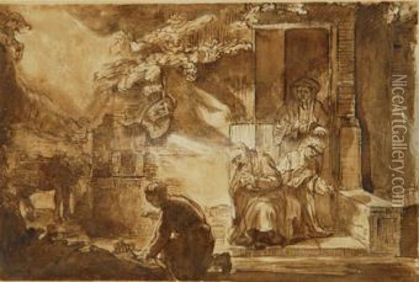 Escena Biblica Oil Painting - Rembrandt Van Rijn